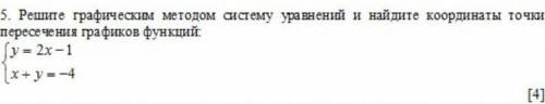 Решите графическим методом систему уравнений и найдите координаты точки пересечения графиков функций