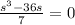 \frac{s^3-36s}{7}=0