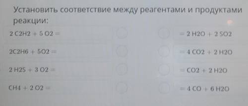 Установить соответствие между реагентами и продуктамиреакции:​