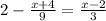 2-\frac{x+4}{9}=\frac{x-2}{3}