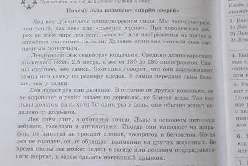 Найдите и запишите ключевые глаголы которые деиствия львов.​