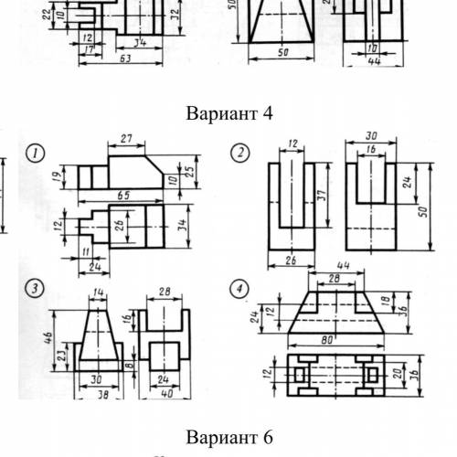 По заданным проекциям начертить модели