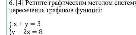 решите графическим методом систему уравнений и найдите координаты точки пересечения графиков функций