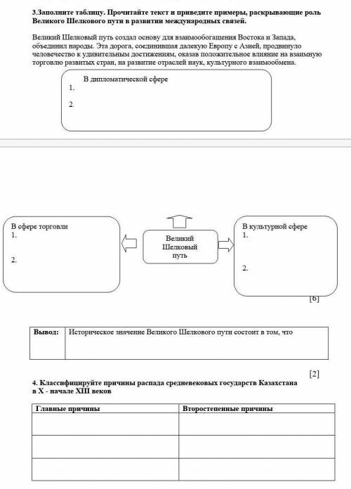 Задание-3. Заполните таблицу. Прочитайте текст и приведите примеры, раскрывающие роль Великого Шелко