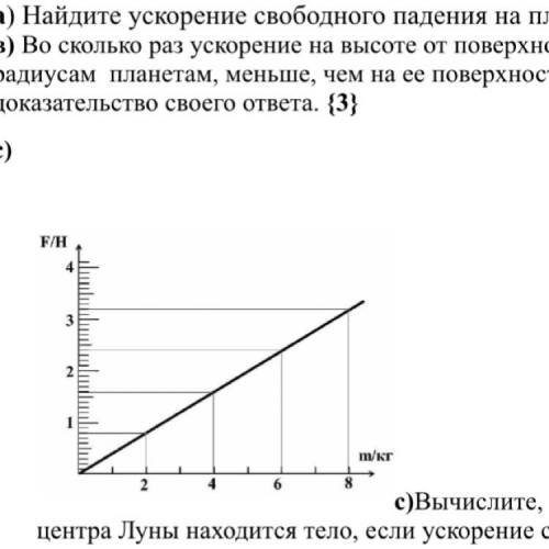 Радиус планеты 2000 км, массы планеты 4 1024 кг. а) Найдите ускорение свободного падения на планете