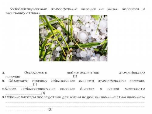 Неблагоприятные атмосферные явления на жизнь человека и экономику страны a. Определите неблагоприятн