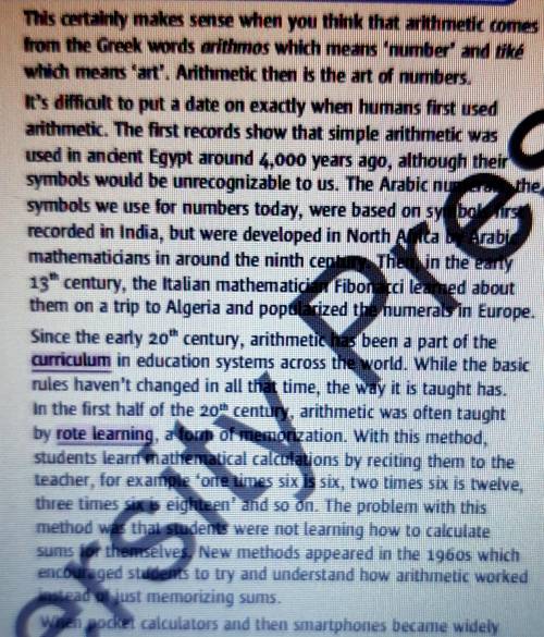 1. In mental maths, students are taught? a.how to work out maths problems on paper b.how to work ou