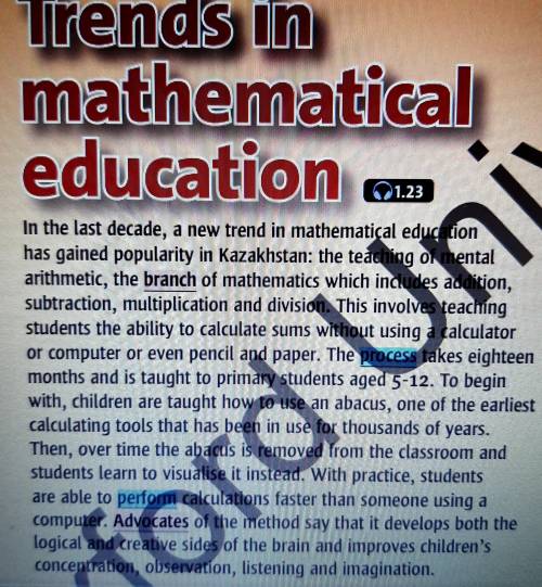 1. In mental maths, students are taught? a.how to work out maths problems on paper b.how to work ou