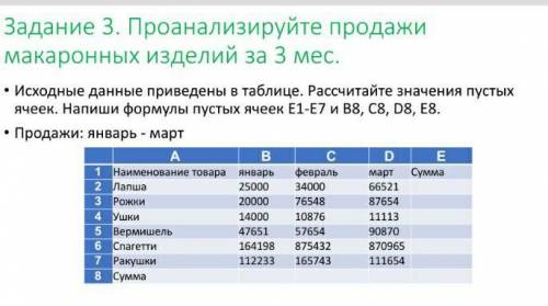 проанализируйте продажи макаронных изделий за 3 мес. • исходные данные приведены в таблице. рассчита