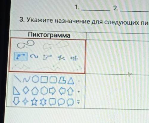Укажите назначение для следующих пиктограмм​