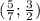 (\frac{5}{7} ; ^{ } \frac{3}{2} )