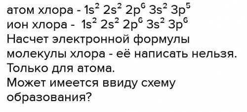 Напишите электронную схему, соответствующую иону хлора Cl - в составе хлорида натрия:​