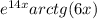 e^{14x}arctg(6x)