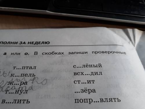 Спиши слова вставив букву а или о.в скобках запиши проверочные слова.