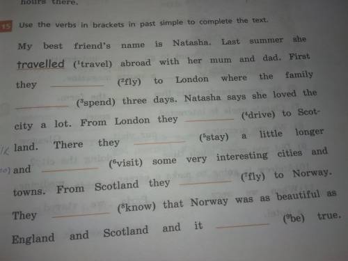 Use the verds in brackets in simple to complete the textpast