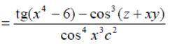 С++ нужна я запуталась D = ((tan (pow(x),4)-6)-(cos(x),3)(z+(x*y)))/((cos(x),4)*(pow(x),3)*(pow(c),2