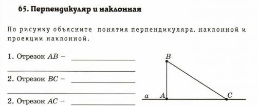 По рисунку обоснуйте понятия перпендикуляра, наклонной и проекции наклонной.