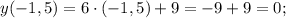 y(-1,5)=6 \cdot (-1,5)+9=-9+9=0;