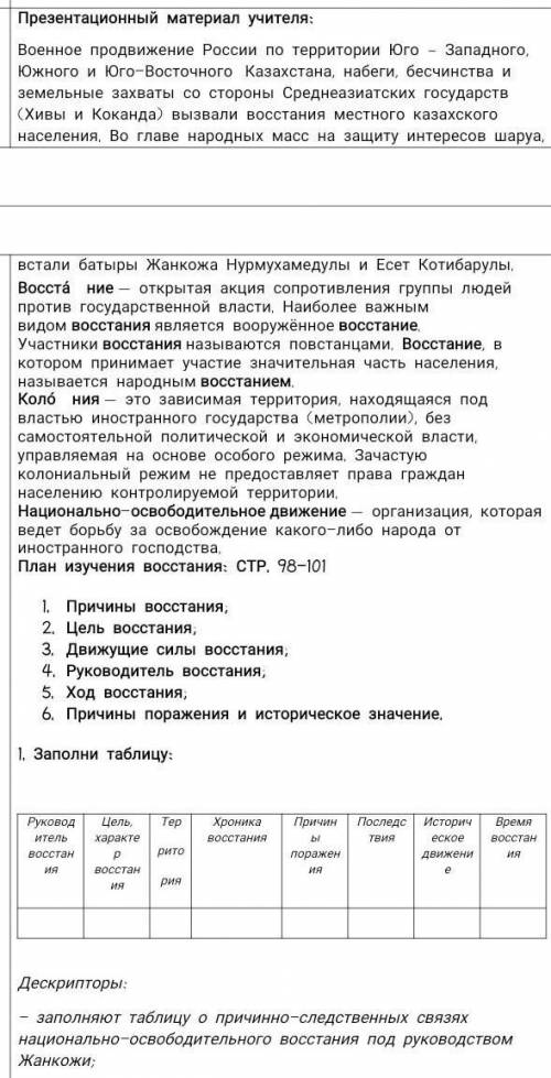 Военное продвижение России по территории Юго – Западного, Южного и Юго-Восточного  Казахстана, набег