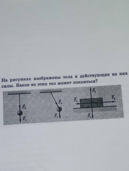 6. На рисунках изображены тела и действующие на нихсилы. Какое из этих тел может покоиться?​