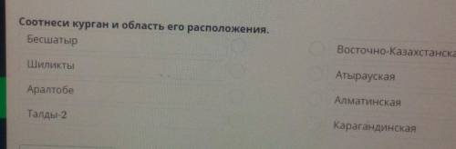 Соотнести курган и область его расположения ​