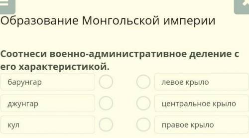 Соотнеси военно-адменистративное деление с его характеристикой ​