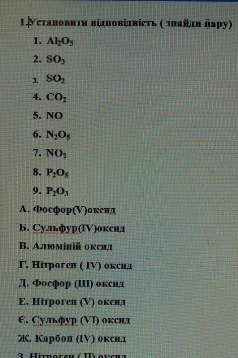 Установіді відповідністью​