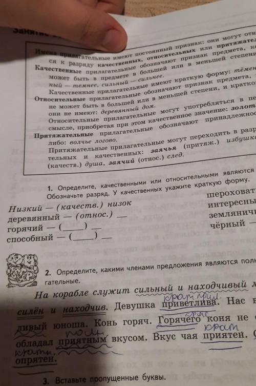 Определите качественными или относительными являются прилагательные.Обозначьте разряд у качественных