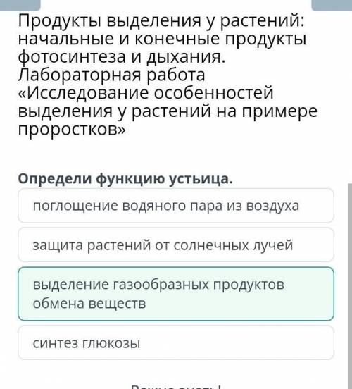 Определи функцию устьица поглощение водяного пара из воздухазащита растений от солнечных лучейвыделе