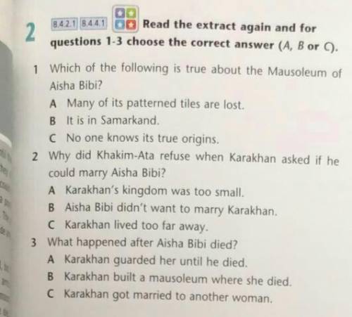 Read the extract again and for questions 1-3 choose the correct answer (A, B or ).which of the follo