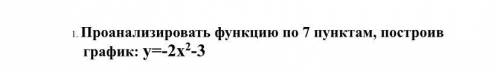 1. Проанализировать функцию по 7 пунктам, построив график: у=-2х2-3