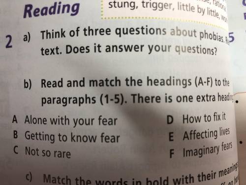 Read and match the heading (A-F) to the paragraphs (1-5)