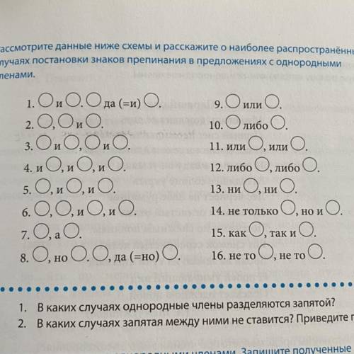 придумать предложения по этим схемам.