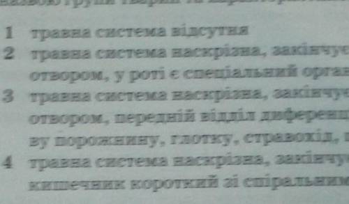 Установіть відповідність між назвою групи тварин та характеристикою травної системи​