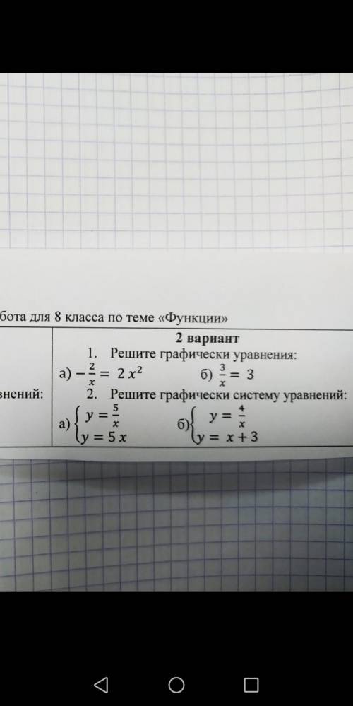 решить графически уравнения