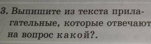 Выпишите из текста прилагательные, которые отвечают на вопрос какой?​