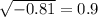 \sqrt{ - 0.81 } = 0.9