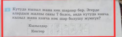 В коробке есть красные и синие шары. если их общее количество равно 7, то сколько в коробке сколько