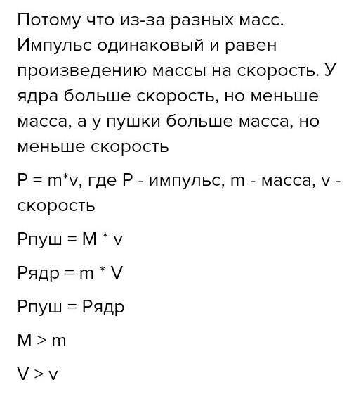 Чого при пострілі з гармати швидкість снаряда і гармати різні?