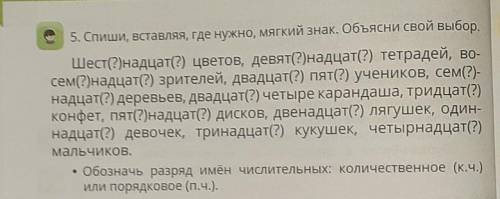 Спиши вставляя где нужно ь Объясните свой выбор​