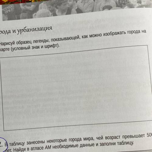 Нарисуй образец легенды, показывающий, как можно изображать города на карте