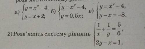 Потрібно побудувати графік функціїy y=x²-4 Скориставшись цим графіком розв'яжіть систему рівнянь (1)