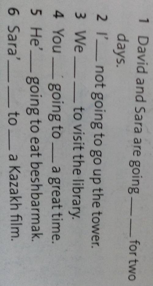 Complete the sentences with the correct words​