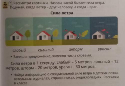 1. Рассмотри картинки. Назови, какой бывает сила ветра. Подумай, когда ветер – друг человеку, а когд