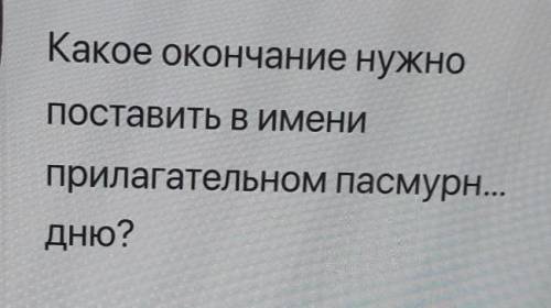 Какое окончание нужноПоставить в имениприлагательном пасмурн...дню?​