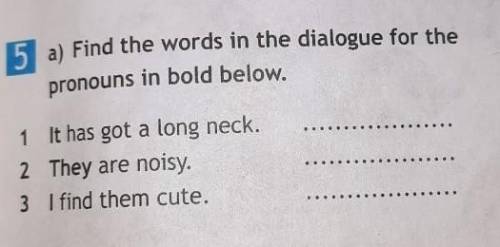 Find the words in the dialogue for the pronouns in bold below.1 It has got a long neck.2 They are no