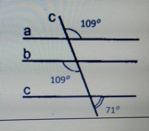 Какие из прямых a,b,c, изображенных на рисунке параллельны? Пояснитесвой ответ.​