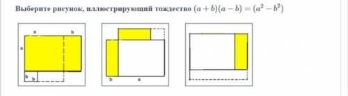 Выберите рисунок, иллюстрирующий тождество (а + b)(a - b) (a2 b2)​