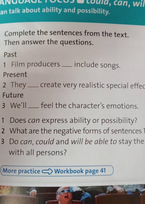 2 1 Complete the sentences from the text.Then answer the questions.Past1 Film producers — include so