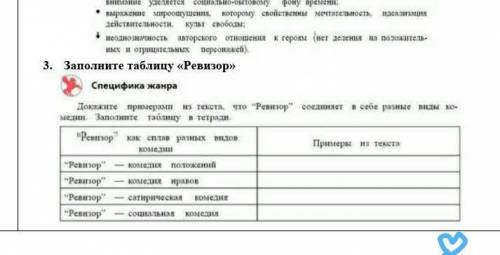 Заполните таблицу «Ревизор»​